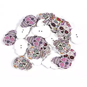 50шт деревянные пуговицы с черепом DIY ремесла швейные принадлежности аксессуары для украшения одежды (Тип Б)
