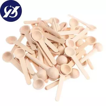 50шт маленькая деревянная ложка ручной работы Мини-деревянная ложка Кофейная ложка