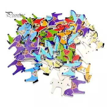 50шт милая лошадь деревянные пуговицы DIY шитье скрапбукинг ручной ремесло аксессуар