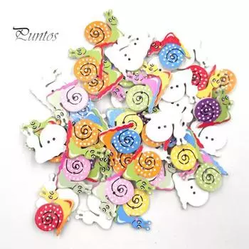 50шт милые улитки деревянные пуговицы шитье скрапбукинг художественное ремесло DIY украшения
