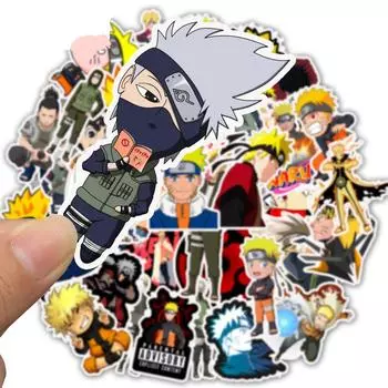 50шт / Пак Мультфильм NARUTO Аниме Наклейки Ноутбук Скейтборд Багаж Гитара Водонепроницаемый Смешной DIY Граффити Наклейка Детские игрушки