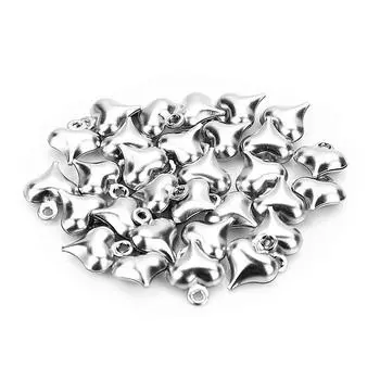 50шт подвеска в форме сердца из нержавеющей стали для изготовления ювелирных изделий своими руками 7.5x9.5mm серебряный
