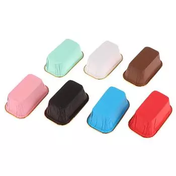 50шт прямоугольный алюминиевый фольгированный оловянный бумажный стаканчик для выпечки, коробка для десерта, коробка для торта синий