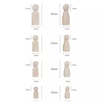 50шт расписные деревянные фигурки деревянные колышки куклы 50 штук деревянные декоративные