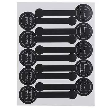 50шт «ручная работа» черная уплотнительная наклейка упаковочная наклейка этикетка «сделай сам» подарочная наклейка