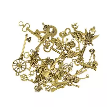 50шт смешанный ключ кулон DIY фурнитура античная бронза модные подвески бронзовый