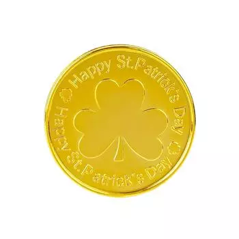 50шт. СТ. Пластиковые золотые игровые фишки на День Святого Патрика реквизит для праздничных вечеринок One Size золотой