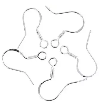 50шт стерлингового серебра 925 пробы Diy серьги крючки мяч ювелирные изделия аксессуар уха проволока