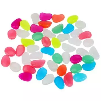 50шт светящиеся в темноте искусственные светящиеся камешки камень декор для аквариумных рыбок