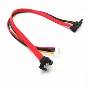 50см 90° SATA 7+15P 22pin к SH 2.0 4pin Питание Угловой кабель для жесткого диска HDD