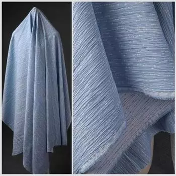 50x140 см хлопчатобумажная льняная жаккардовая ткань с микроплиссировкой 3D Line Art Designer Fabric для самостоятельного шитья полуюбки, куртки, одежды 50X150cm