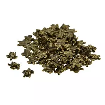50x Бусины в виде животных Черепаха Изготовление украшений своими руками Подвески Ожерелье 14x12mm бронзовый
