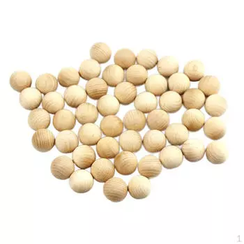 50x Деревянные бусины Круглые шарики Разделители Без отверстия Живопись Поделки 2,5 см