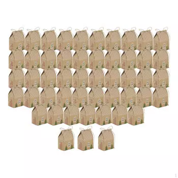 50x Рождественские крафт-бумажные пакеты, подарочные пакеты для печенья, подарочные пакеты для вечеринок, коробки для конфет