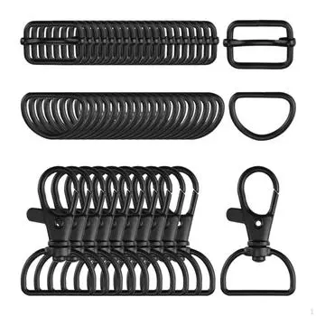 50x застежек-когтей омара, металлические зажимы для ключей, D-кольца, скользящие пряжки для изготовления сумок, пояса для одежды