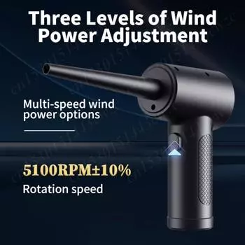 51000 об/мин сжатый воздуходув с легким электрическим воздуходувом перезаряжаемый беспроводной сжатый воздуходув для клавиатуры компьютеров чёрный