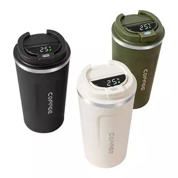 510 мл термокружка для кофе термос бутылка со светодиодной подсветкой интеллектуальная температура цифровой дисплей термос дорожная чашка сохраняющая холод/тепло портативная 510ml чёрный