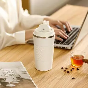 510 мл термокружка с дисплеем температуры, изолированная кофейная кружка, вакуумный стакан из нержавеющей стали для горячих и холодных напитков чёрный