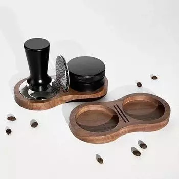51/53/58mm Walnut Wood Coffee Powder Hammer Base Coffee Tamper Mat Stand Storage Pad Filter Screen Holder Coffee Accessories