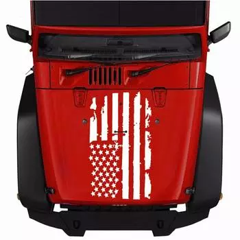 51*90CM White Flag Style Car Truck Hood Window Graphics Decal Sticker