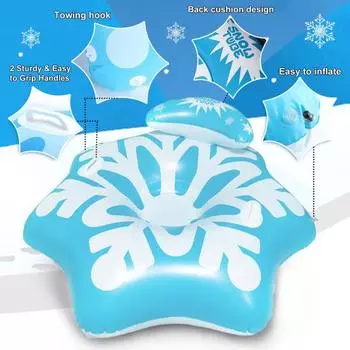 51-дюймовая снежная трубка толщиной 6 мм, ПВХ надувные сани для снега, сверхмощная зимняя игрушка для активного отдыха на свежем воздухе со спинкой для детей и взрослых