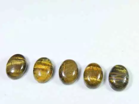 51 карат желтый тигровый глаз овальный лечебный кабошон драгоценный камень россыпью 5 шт. лот 12X16MM RQ-1991