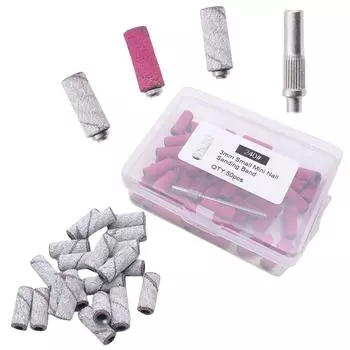 51 шт., толстые мини-сверла для ногтей, сверла для ногтей, оправка для ногтей, 3 мм шлифовальные ленты, шлифовальные ленты для фрезы для ногтей для дома против вспышки белого