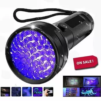 51LED 395nM УФ ультрафиолетовый фонарик Blacklight Torch Light Camping Lamp Supplies edc Fishing High Power Flashlight Lantern