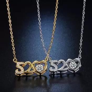 520 цифровое смарт-ожерелье женское имитация серебряной ключичной цепочки с подвеской в форме сердца