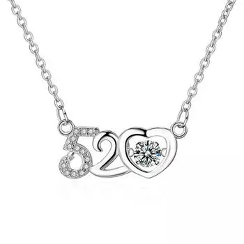 520 I Love You Agile Ожерелье Бьющееся Сердце Кулон Женская Ключичная Цепочка