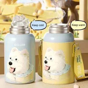 520 мл термос из нержавеющей стали с герметичной двойной стенкой и трубочкой розовый