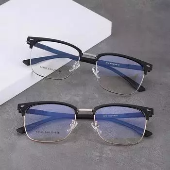 52190 Деловая оправа для очков с бровями Tr90 Оправа для очков для близорукости Мужская и женская ретро простая оправа для очков серебро белый