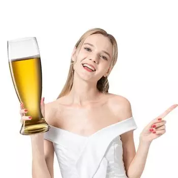 52,8 (Унция) Пивные бокалы большой емкости. Для бара, пива, пшеницы, небьющийся большой стакан для питья, хрусталь, идеальный подарок для любителей пива 1L