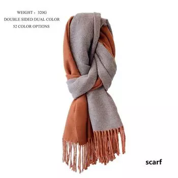 52 цвета 2024 осень и зима толстый и удлиненный однотонный кашемировый шарф многофункциональный двухсторонний шарф шаль для мужчин и женщин 200*65CM