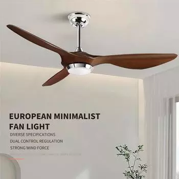 52-дюймовый большой потолочный вентилятор с дистанционным управлением, гостиная, столовая, двигатель постоянного тока, реверсивные лопасти, светодиодная подсветка вентилятора с подсветкой With remote control