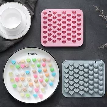 52-гнездная маленькая антипригарная силиконовая форма в форме сердца, сделай сам, форма для помадки, шоколада, инструмент для выпечки, поднос для льда, аксессуары для украшения торта