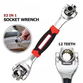 52 в 1 универсальный гаечный ключ, вращающийся на 360 градусов, многофункциональный гаечный ключ, ручные инструменты для ремонта автомобиля, регулируемая рукоятка, мультитул 1PCS