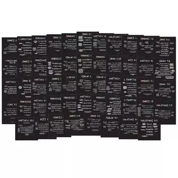 52 карточки с отрывками из Священного Писания: Библейский стих на карте на каждую неделю года, карточки с библейскими стихами для запоминания, преподавание в воскресной школе, библейские подарки One Size