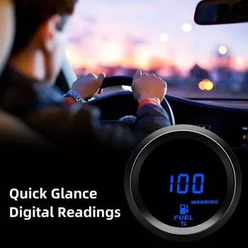 52 мм цифровой счетчик топлива для автомобиля, лодки, 240-33 Ом, датчик уровня топлива, универсальный индикатор уровня масляного бака для мотоцикла с красным/синим светодиодом