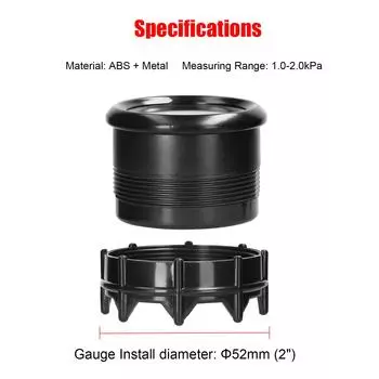 52 мм датчик турбонаддува, автомобильный цифровой измерительный прибор, светодиодный дисплей 1,0-2,0 кПа с функцией сигнализации датчика для автомобиля чёрный