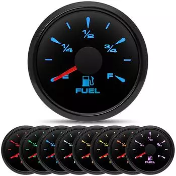 52 мм датчики уровня топлива для автомобиля, лодки, яхты, индикатор уровня топлива в баке с дизельным топливом, 7 цветов, светодиодная подсветка без датчика