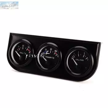 52 мм тройной комплект датчик температуры масла датчик температуры воды датчик температуры датчика давления масла 3 в 1 автомобильный измерительный прибор автоматические измерительные приборы чёрный