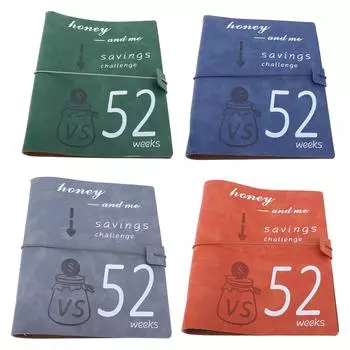 52-недельная книга-планировщик «Экономия денег» из кожи, полипропиленовой пленки, многоразовая книга-планировщик «Бюджетный вызов» с наличными Gray