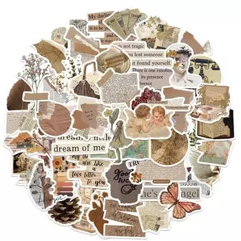 52 ретро-наклейки-граффити своими руками для багажа, ручек, гитар и блокнотов — водонепроницаемые и декоративные 4-6 cm