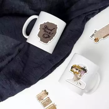 52 шт./компл. прочные водонепроницаемые наклейки для ноутбука с богатым содержанием, винтажные эстетические водостойкие виниловые наклейки для детей в подарок