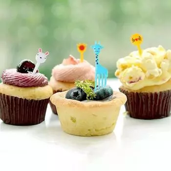 52 шт мини-мультяшная вилка для фруктов с животными, детская десертная вилка, украшение для вечеринки