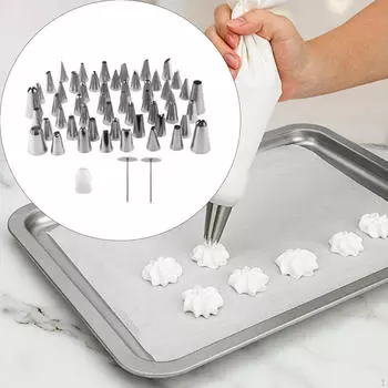 52 шт. многоразовых насадок для украшения тортов и печенья