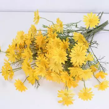 52 см искусственный цветок белой ромашки 5 головок шелковые белые ромашки искусственный цветок букет сделай сам домашний сад вечеринка свадьба украшение жёлтый