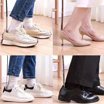 52 см удлиненный рожок для обуви из нержавеющей стали, серебристый металлический съемник для обуви, подъемник для рожка, помощь при скольжении, инструмент для дома, не нужно наклоняться