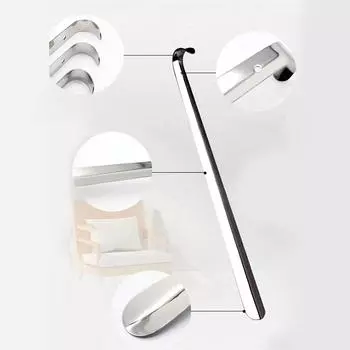 52 см удлиненный рожок для обуви из нержавеющей стали, серебристый металлический съемник для обуви, подъемник для рожка, помощь при скольжении, инструмент для дома, не нужно наклоняться 52cm